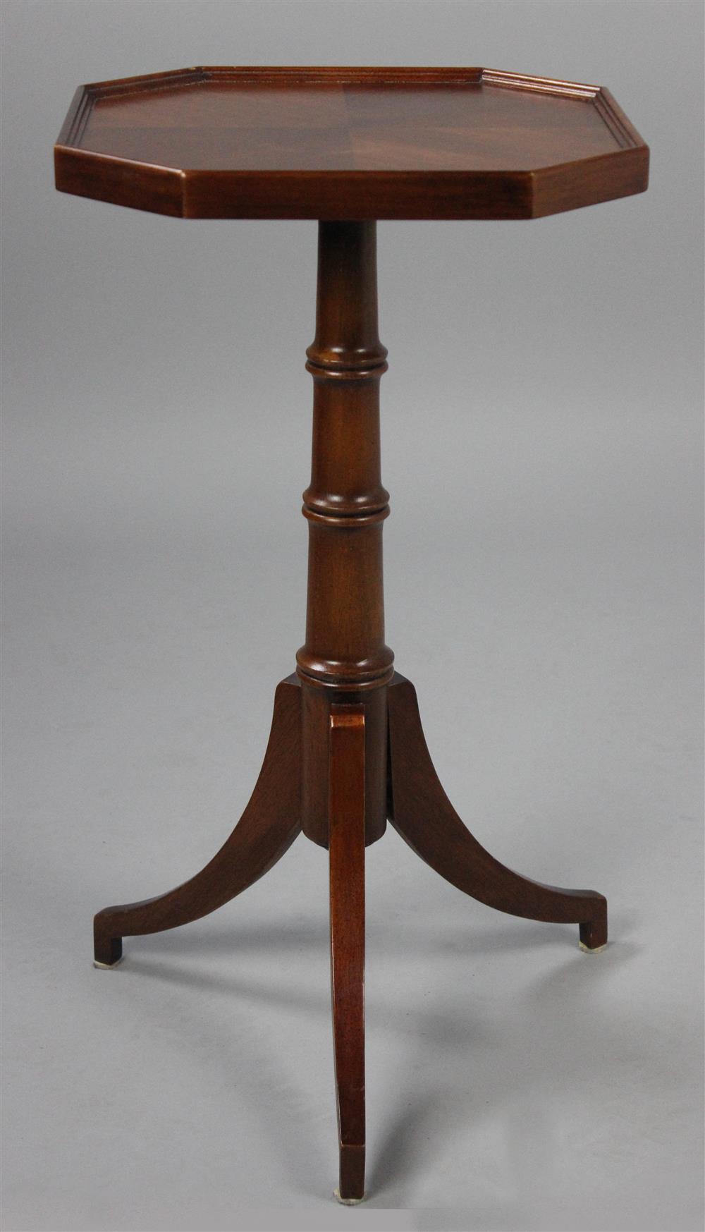 Appraisal: FEDERAL STYLE MAHOGANY CANDLESTAND with chamfered square top above a