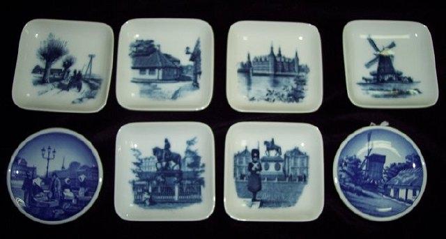 Appraisal: Six Royal Copenhagen dishes cm square and two others