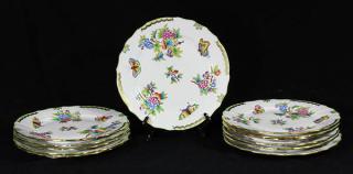 Appraisal: lot of Hand painted dinner plates in the Queen Victoria