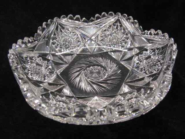 Appraisal: Cut Glass Dish pinwheel starbursts floraform ''