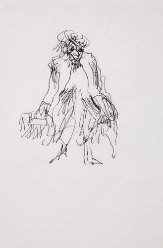 Appraisal: WILLEM DE KOONING Untitled Woman with Bags Pen and ink