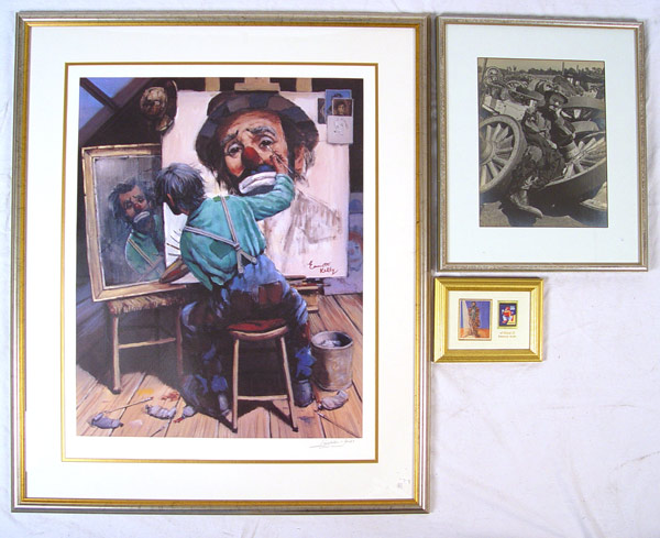 Appraisal: PIECE COLLECTION EMMETT KELLY MEMORABILIA To include Leighton-Jones artist proof