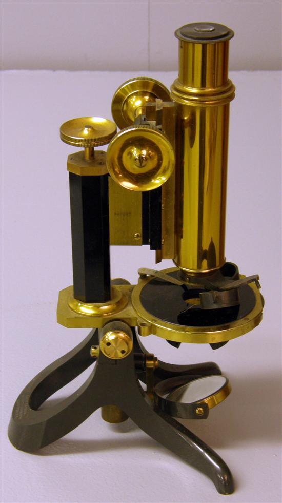 Appraisal: th century students brass and metal microscope in original mahogany