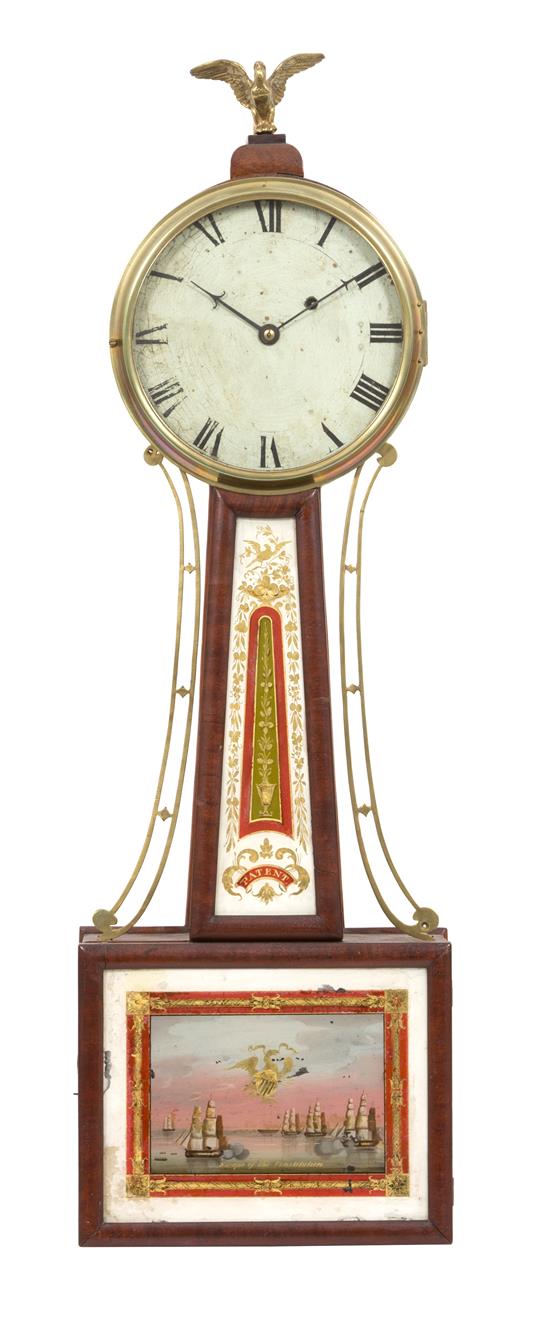 Appraisal: Sale Lot An American Federal Mahogany Banjo Clock th century