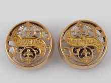 Appraisal: A pair of Russian hallmarked ct gold cufflinks pierced to