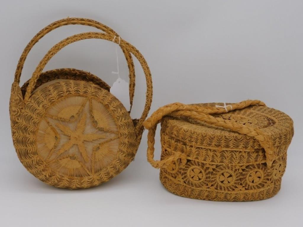 Appraisal: MATTAPOISETT PINE NEEDLE BASKETS BY GLADYSHueberger Sherman Ellis - Mattapoisett