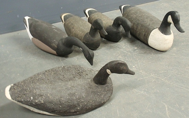 Appraisal: - Five goose decoys- three by Reuben C Corlies -