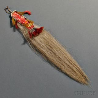 Appraisal: Plains Quilled Hair Drop c last quarter th century horsehair