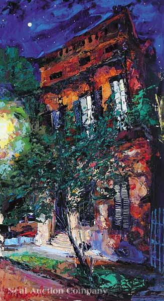 Appraisal: James Michalopoulos American New Orleans b Ever Esplanade oil on