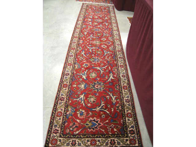 Appraisal: Tabriz Persian Handmade Runner elaborate flowering vine on rich red