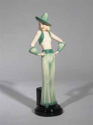 Appraisal: A Goldscheider Pottery figural lamp base by Stephan Dakon model