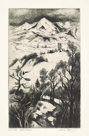 Appraisal: GENE KLOSS Two etchings Peaks of Paonia circa x mm