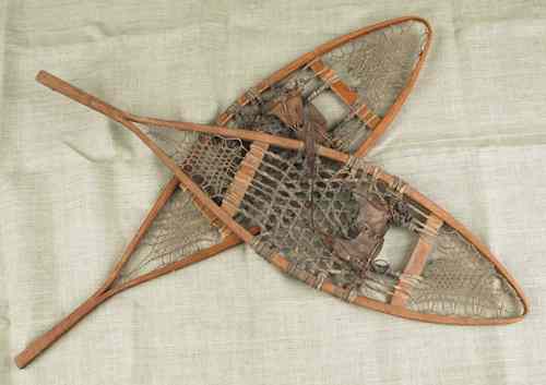 Appraisal: Pair of snow shoes early th c l together with