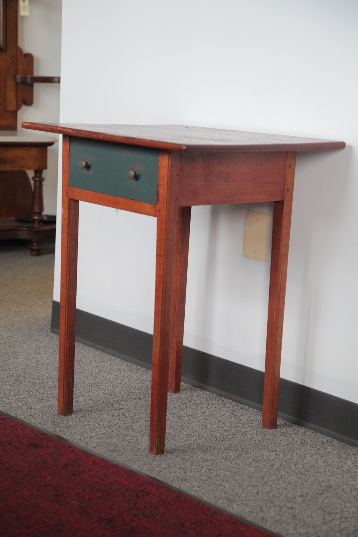 Appraisal: ONE DRAWER STAND American late th century Pine stand with