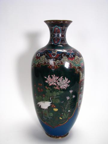 Appraisal: Chinese Cloisonne -inch vase with bird and floral decor