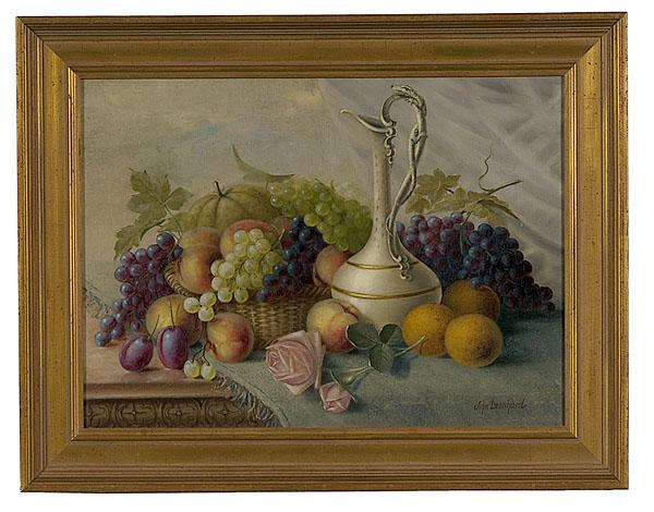 Appraisal: STILL LIFE WITH FRUITS BY JOHN LEONHARD oil on canvas