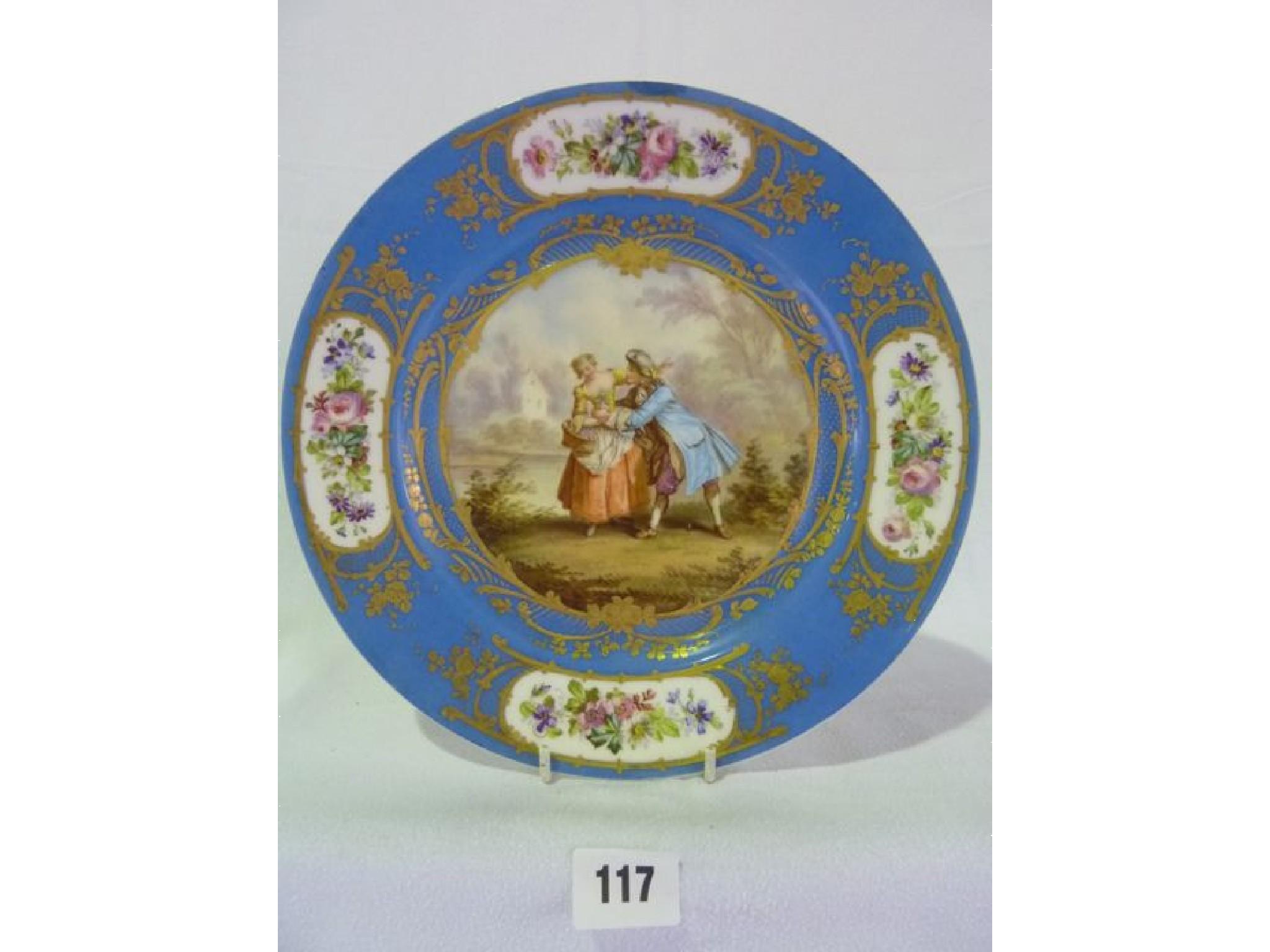 Appraisal: A Serves cabinet plate painted with a scene of a