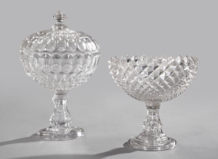 Appraisal: Group of Two American Glass Compotes third quarter th century