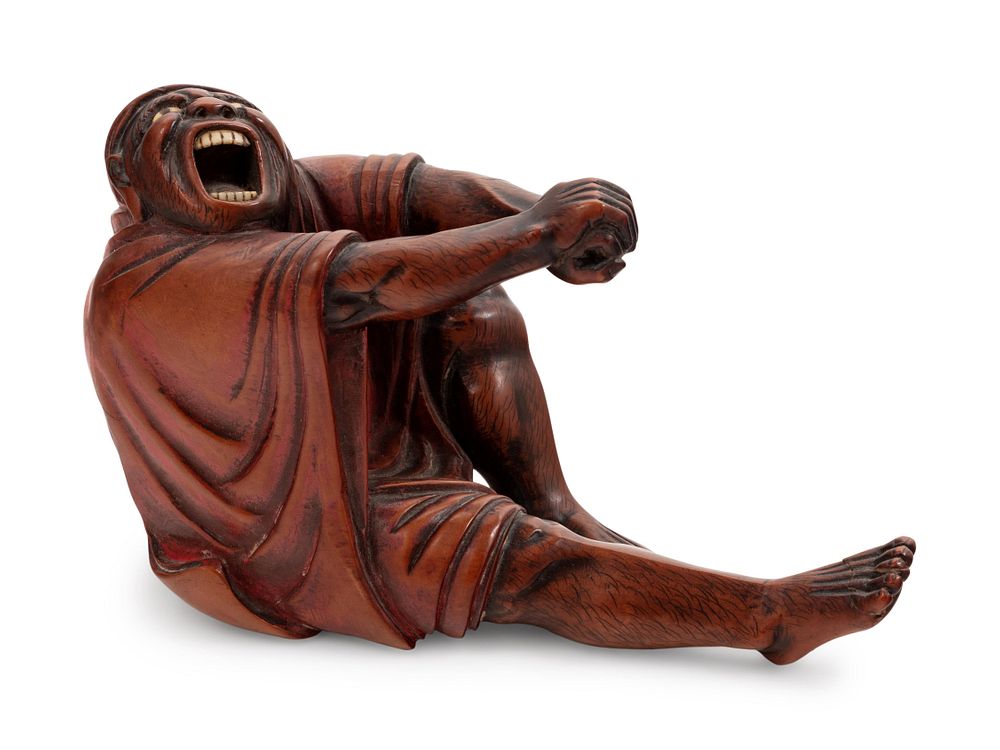 Appraisal: A Carved Wood Figure of Devil A Carved Wood Figure