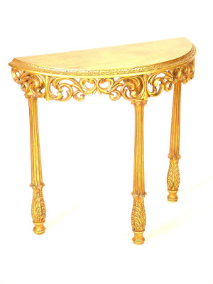 Appraisal: A matched giltwood console table and mirror th century the