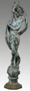 Appraisal: Bronze figural sculpture of a nude maiden h Bronze figural