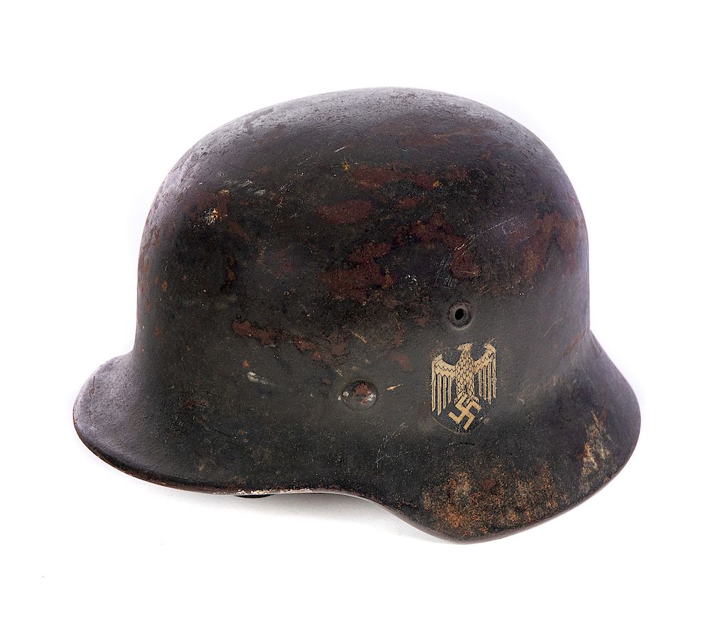 Appraisal: WWII Helmet with Provenance Good condition with normal wear Please