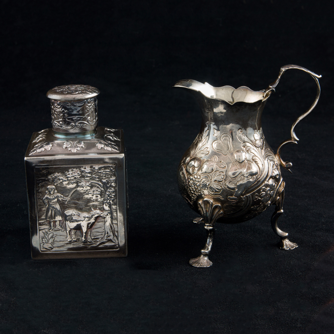 Appraisal: A LOT OF CONTINENTAL SILVER TEA ARTICLES FASHIONED IN THE