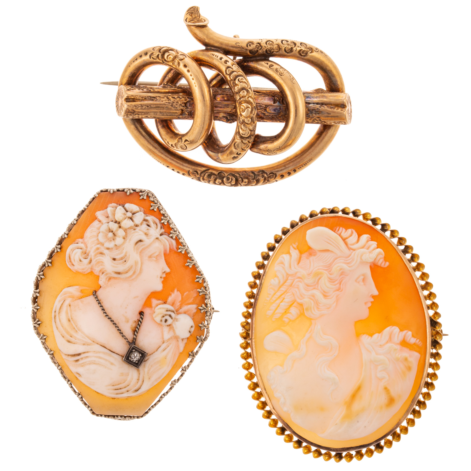 Appraisal: A COLLECTION OF VINTAGE ANTIQUE JEWELRY IN GOLD K yellow