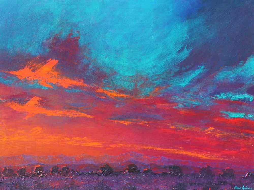 Appraisal: AZBELL Charles American - ''The Miracle of Sunset'' Acrylic Canvas