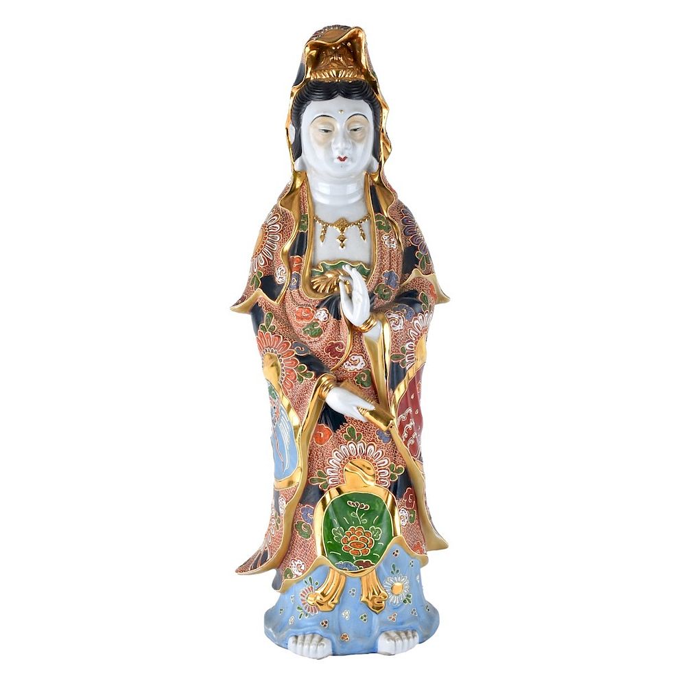 Appraisal: Chinese Enameled Porcelain Guanyin th Century Chinese Enameled Porcelain Guanyin