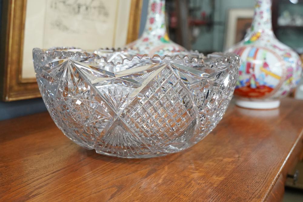 Appraisal: AMERICAN BRILLIANT CUT GLASS PUNCH BOWLCondition one chip to rim