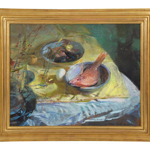 Appraisal: Donna Phipps Stout American b Untitled Still Life oil on