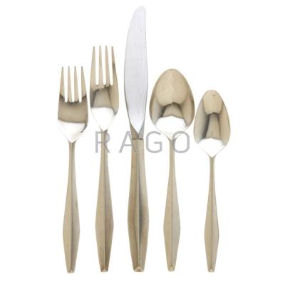 Appraisal: GIO PONTI - REED BARTON Diamond sterling silver -piece flatware