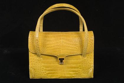 Appraisal: Lucille of Paris alligator purse s Bright mustard yellow doctor