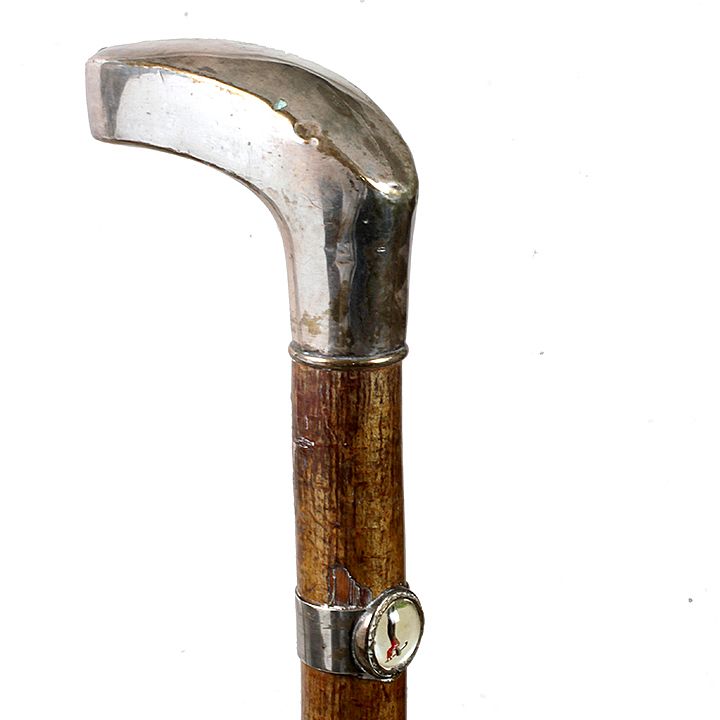 Appraisal: Silver Golf Sunday Cane Early th Century- A hallmarked sterling