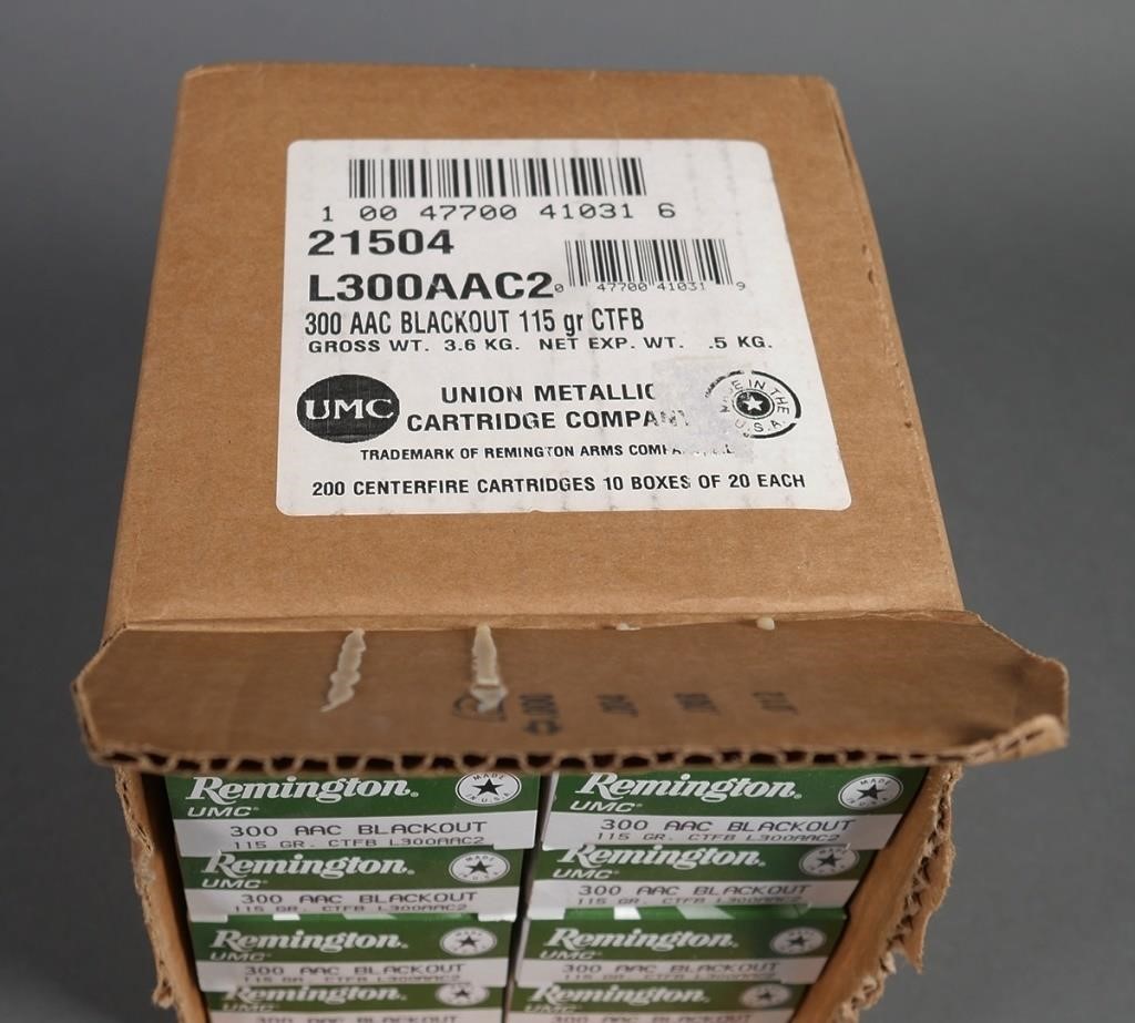 Appraisal: rds Remington UMC ACC Blackout centerfire cartridges grain ammunition shipping