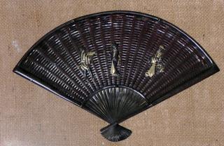 Appraisal: Meiji Period Bronze Fan Meiji Period bronze fan with mixed