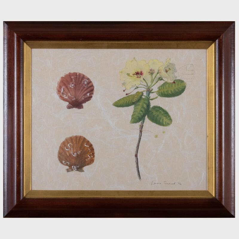 Appraisal: Lady Emma Tennant b Floral Studies and Flower with Scallop