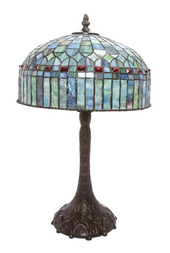 Appraisal: Sale Lot An American Leaded Glass Table Lamp with domed