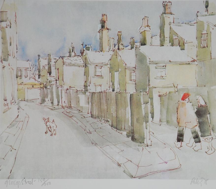 Appraisal: HAROLD RILEY ARTIST SIGNED PRINT Glossop Street x cm x