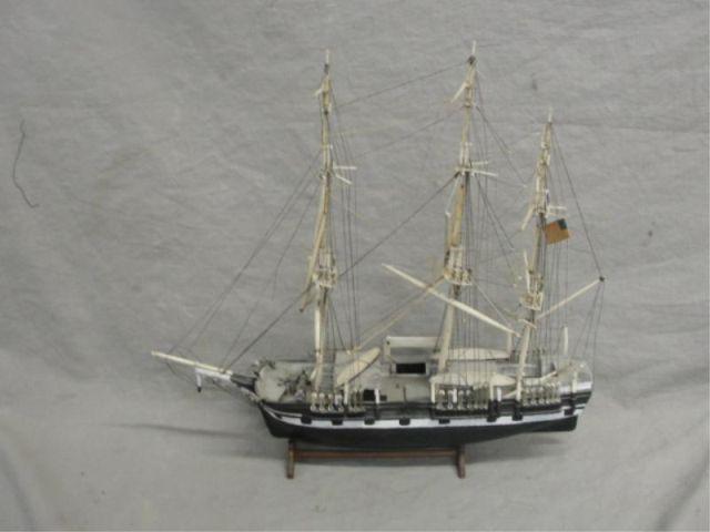 Appraisal: American Ship Model in Lucite Case Wood and bone From