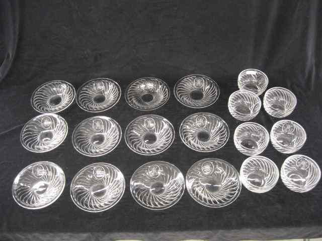 Appraisal: pcs Baccarat Cut Crystal bowls and - '' dishes swirl