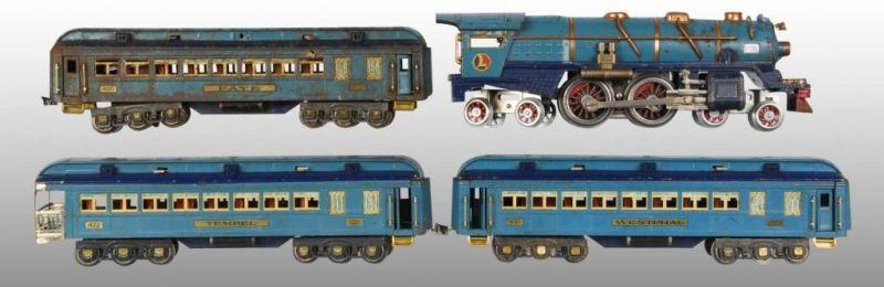 Appraisal: Lot of Standard Gauge E Blue Comet Set Description Tin