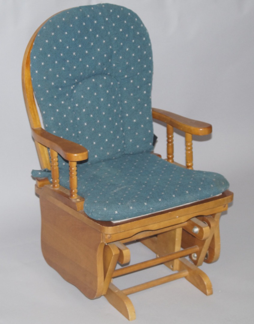 Appraisal: A childs' Windsor ash rocking chair modern The upholstery in