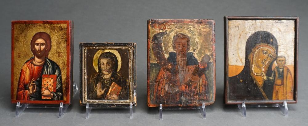 Appraisal: Four Russian-Greco Icons of Christ the Pantocrator The Mother of