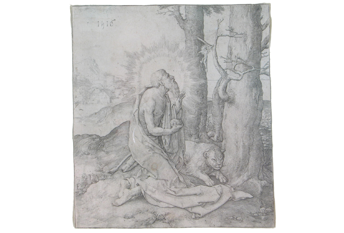 Appraisal: LUCAS VAN LEYDEN Dutch - A copper engraving Saint Jerome