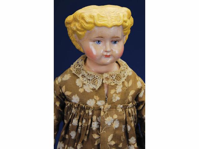 Appraisal: Holze-Masse Composition Lady Germany ca molded shoulder head with Indestructible