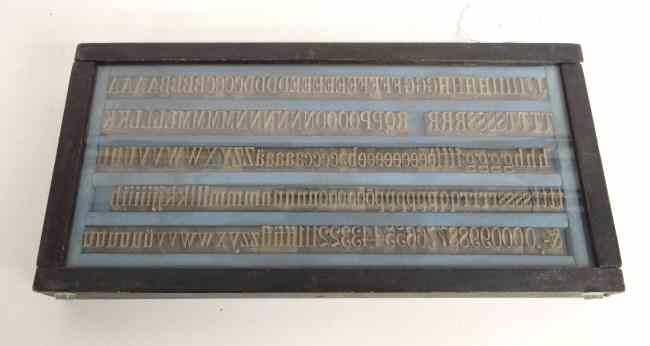 Appraisal: th c book printers type brass numbers letters in orig