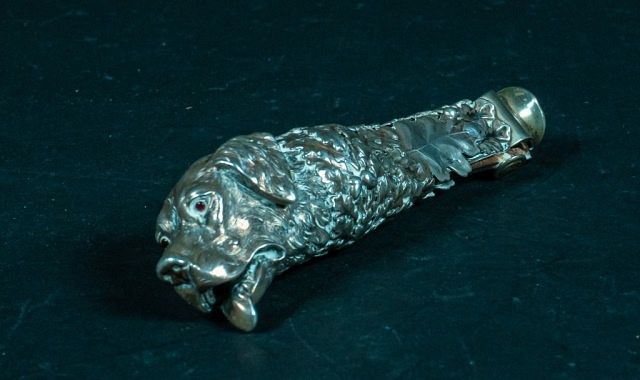 Appraisal: Austro-Hungarian Canine Head Cigar Cutter Cast Labrador head cigar cutter