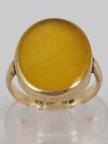 Appraisal: A carat gold stone set signet ring circa